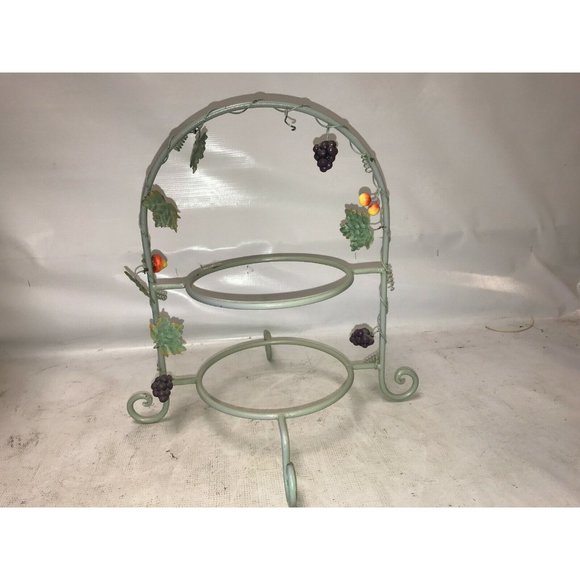 GRAPE VINE PLATE HOLDER Green Coated Metal Wire Picnic Buffet - Picture 2 of 8